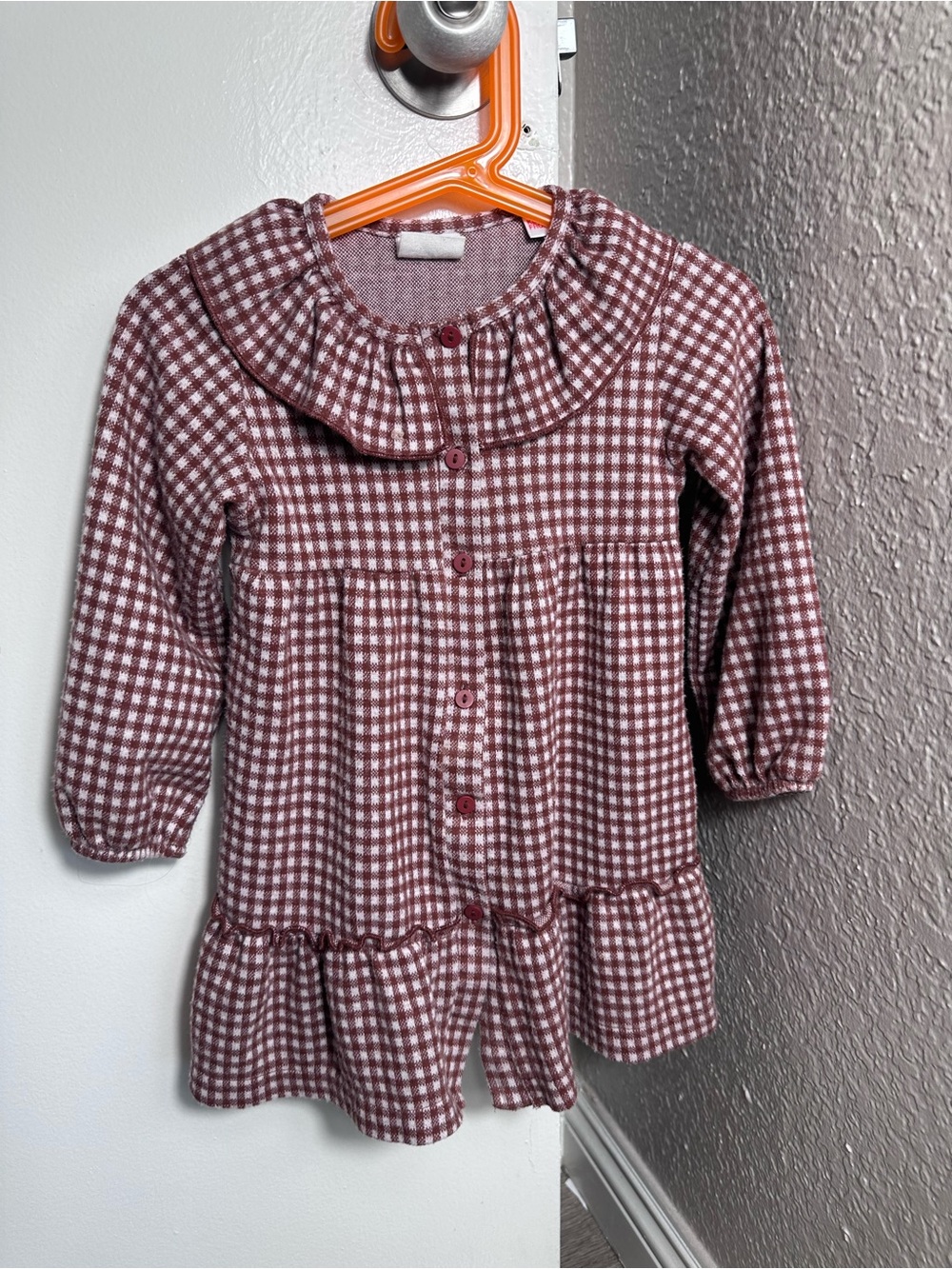 Zara Gingham Long-Sleeve Dress